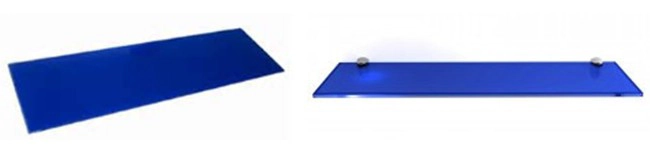 5mm dark blue glass shelf