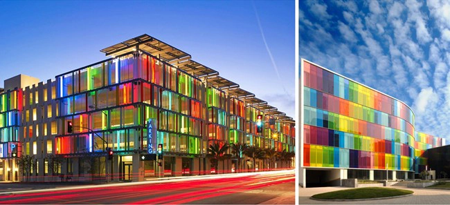 color laminated glass for glass facade