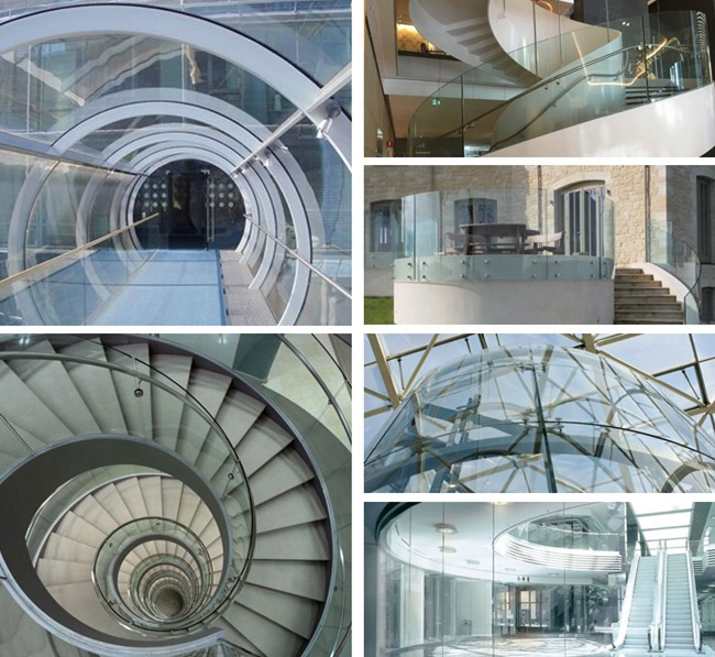 10104 SGP curved clear tempered laminated glass supplier