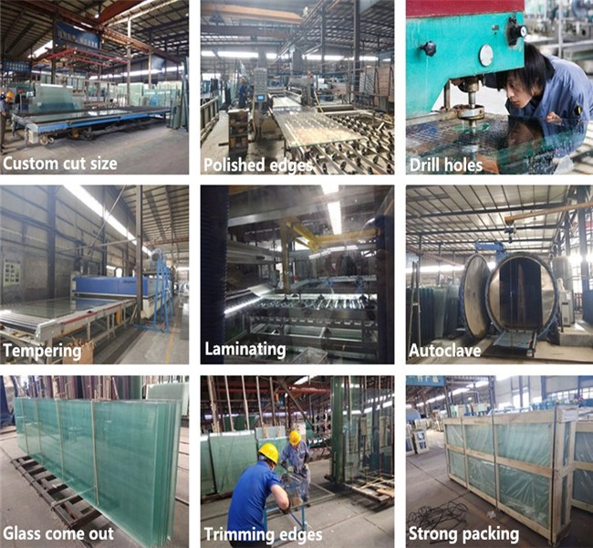 11.14mm starphire toughened laminated glass 
