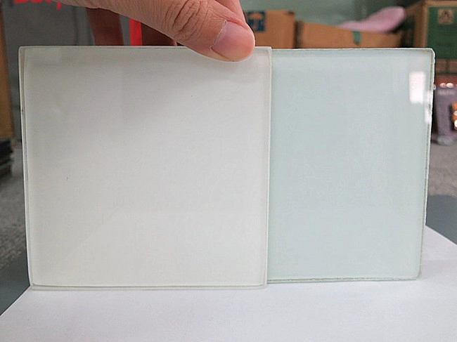 white painted tempered glass