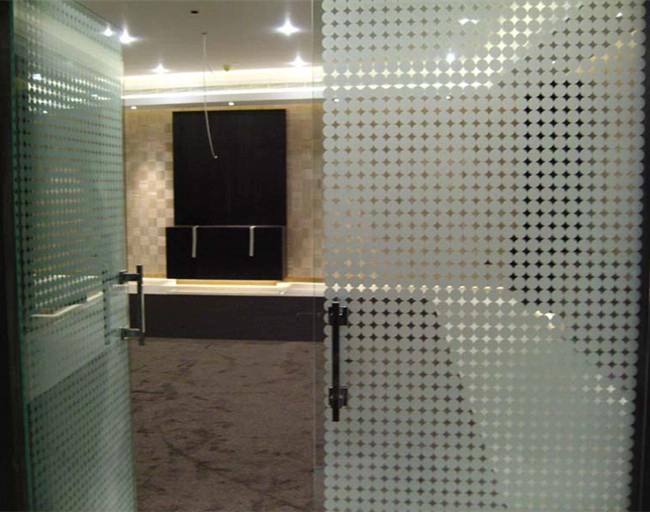 10mm silk screen printed tempered glass door
