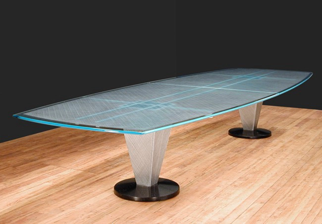 Tempered glass boat shape glass top