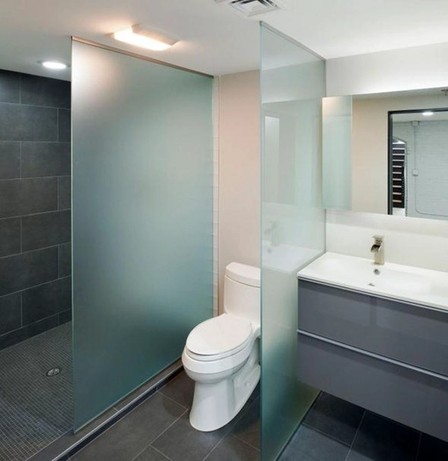 10mm frosted tempered glass shower door