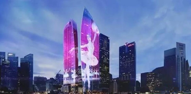 Sands Entertainment City-glass wall