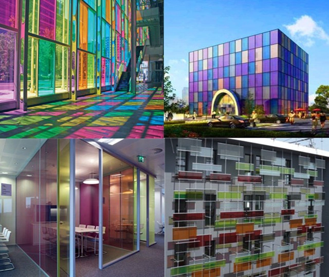 6.38mm multifarious color PVB laminated glass