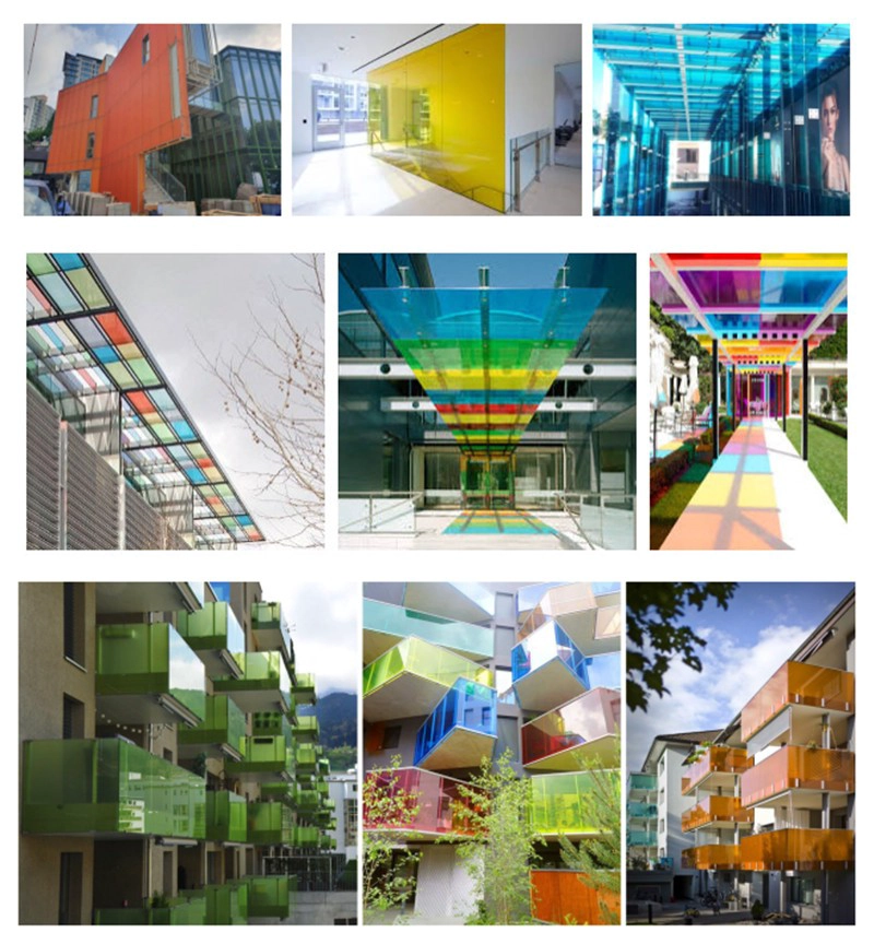 colored pvb laminated glass application