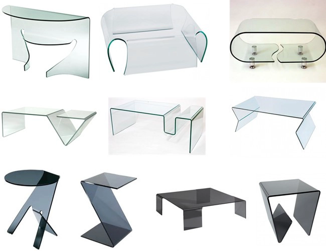 various shapes curved bent glass