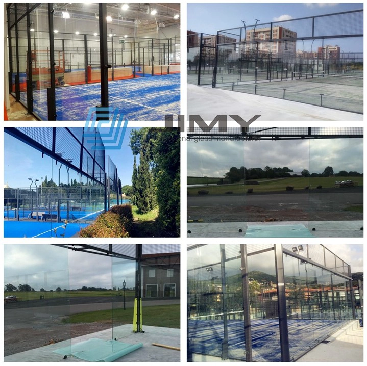 Padel court 12mm clear tempered glass wall, 1/2 clear toughened glass Padel court