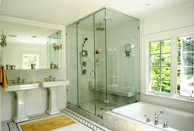 10mm tempered transparent glass bathroom