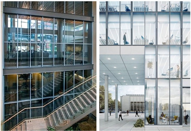 Interior & exterior glass curtain wall