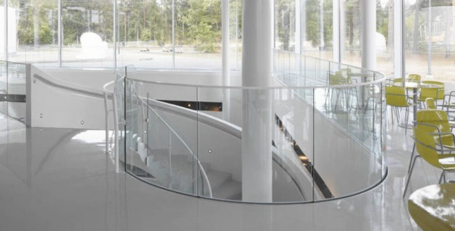 12mm curved tempered super clear glass alustrades