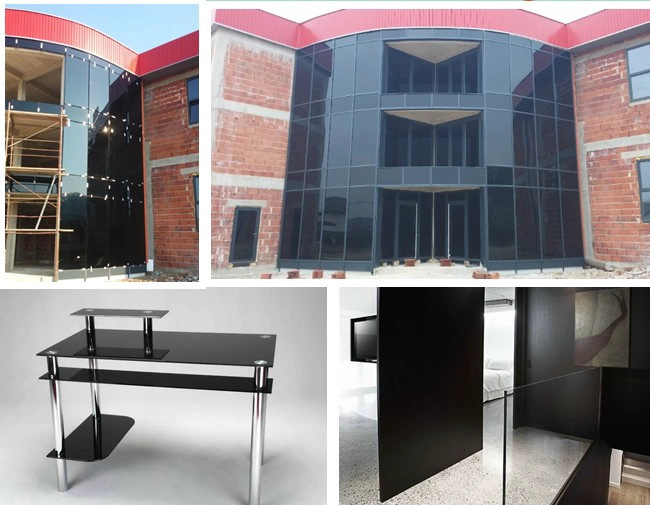 8mm black safety tempered glass application