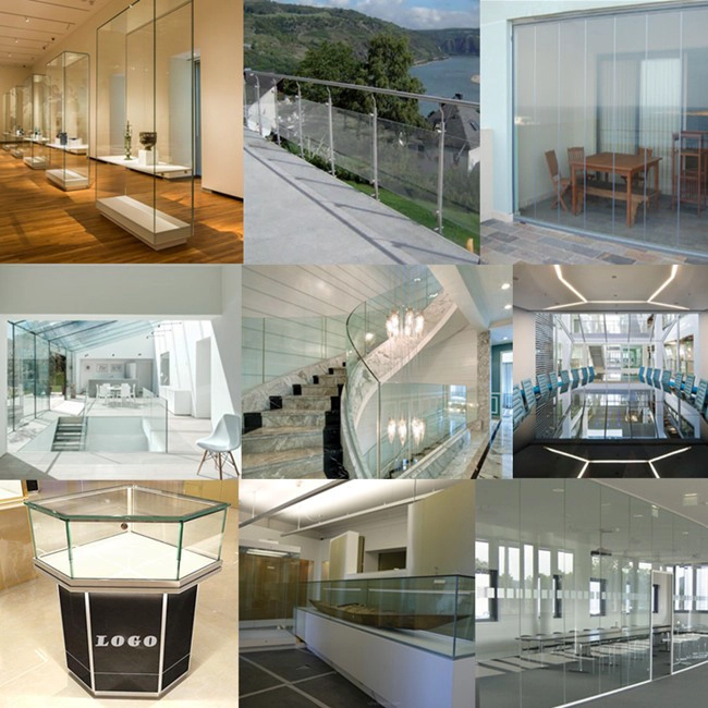 Ultra clear laminated glass for showcase