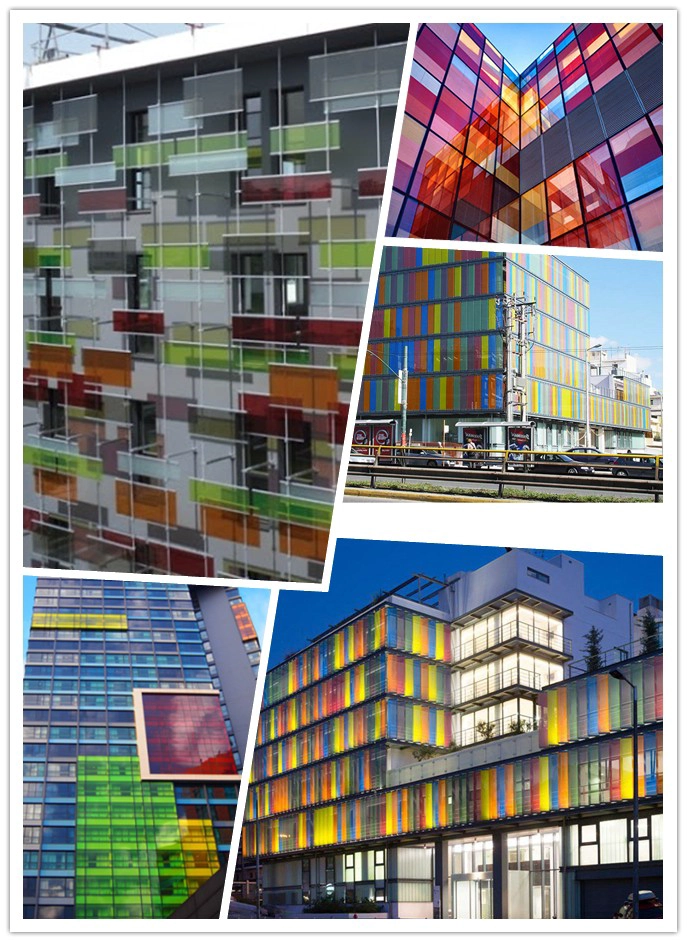 High performance and CE standard acid etched frosted satin colored pvb tempered laminated glass for decorative effects