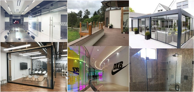 12mm super white tempered glass