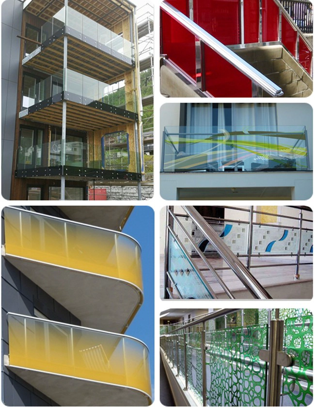 silk screen printed glass railing