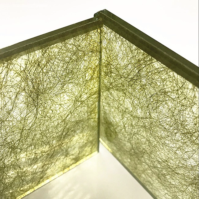 colorful silk laminated glass