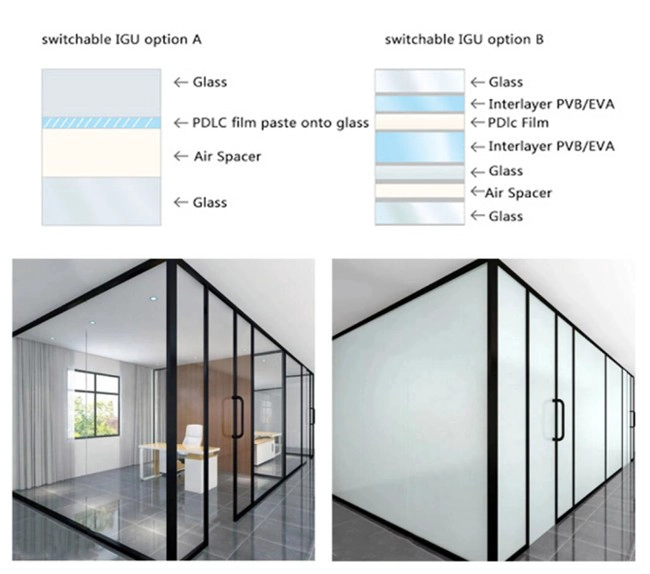 insulated smart PDLC film smart glass