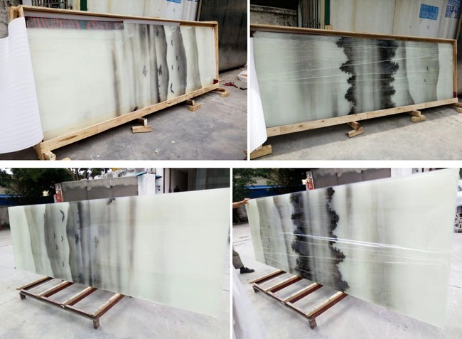 Chinese landscape painting laminated glass