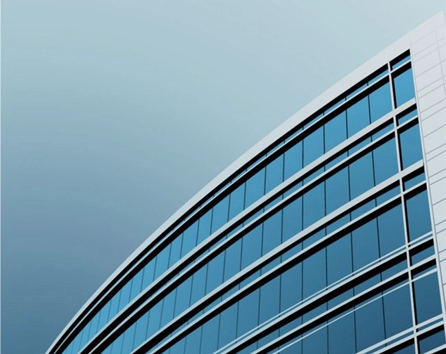 light blue glass windows