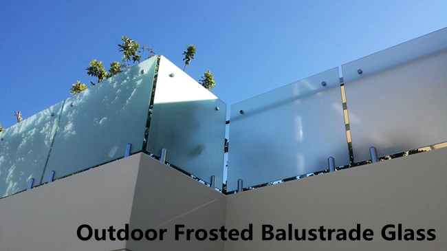 outdoor frosted balustrade glass