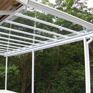 verre trempé clair de 10mm utilisé pour auvent
