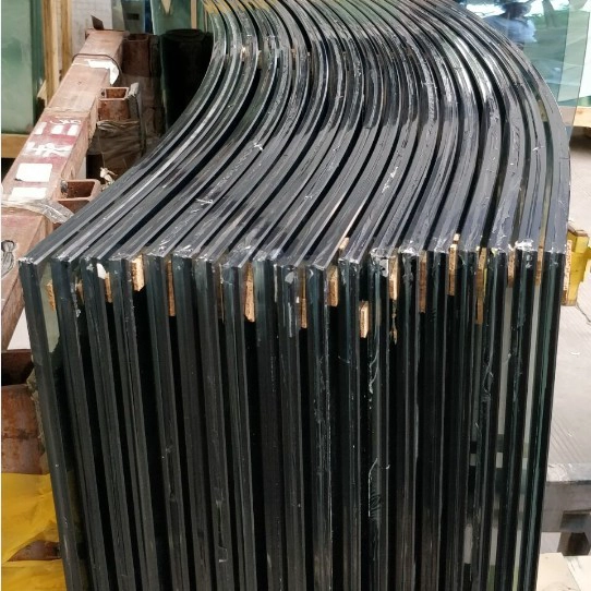 China factory wholesale colored reflective safety tempered laminated curved glass price