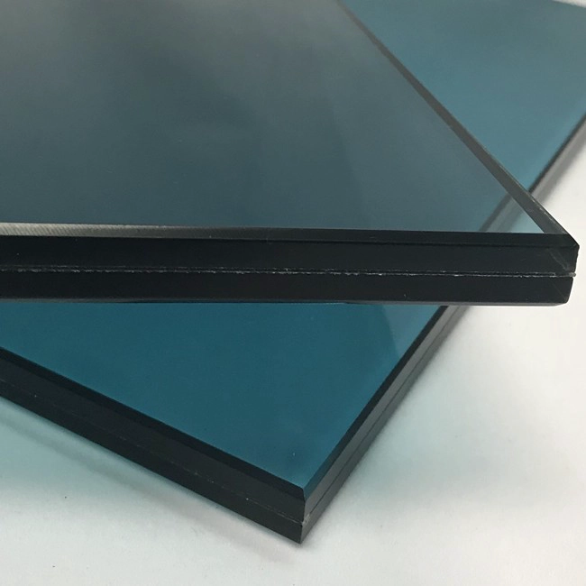 Chiny dostawca 6mm zielony + 0,76mm bezbarwny PVB + 6mm niebieski kolor szkło laminowane 12mm