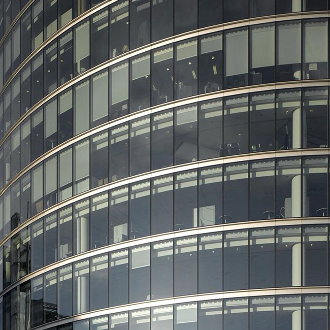 Custom made heat resistant and sound control curved double glazing insulated glass