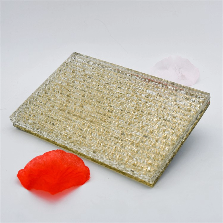 Decorative Wall Art Laminated Textured Glass With Fabric For Partition Wall