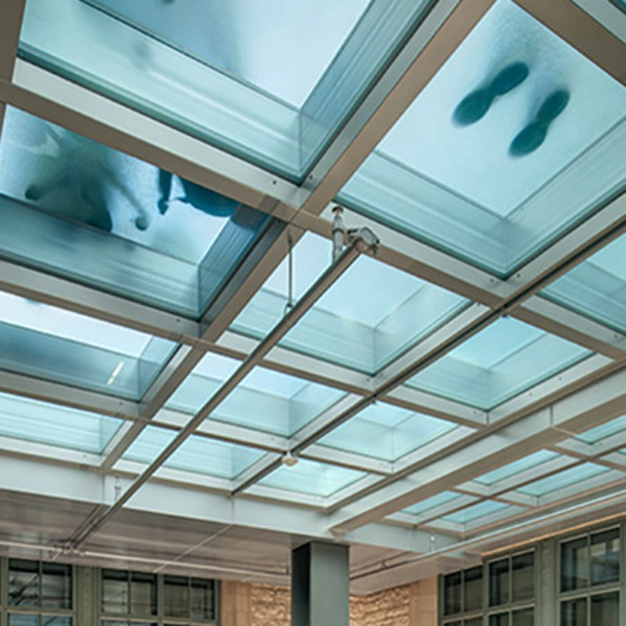 Factory directly competitive price of glass floor, frosted tempered laminated glass floor