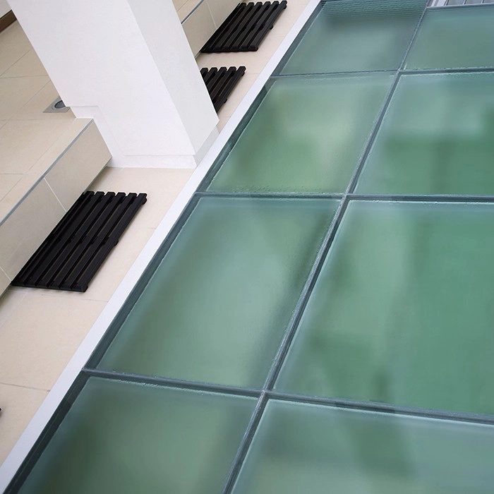 Factory directly competitive price of glass floor, frosted tempered laminated glass floor