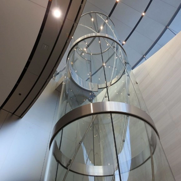 Good price 10mm super clear curve tempered glass elevator lifts wholesale