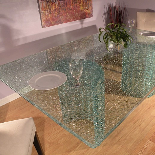 Buen precio 5 + 5 + 5mm hielo agrietado fabricante de mesa de vidrio laminado China