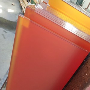 High performance and CE standard acid etched frosted satin colored pvb tempered laminated glass for decorative effects