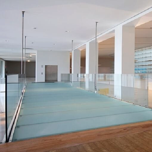 High quality tempered laminated glass floors,10+10+10mm slip resistance glass floor china