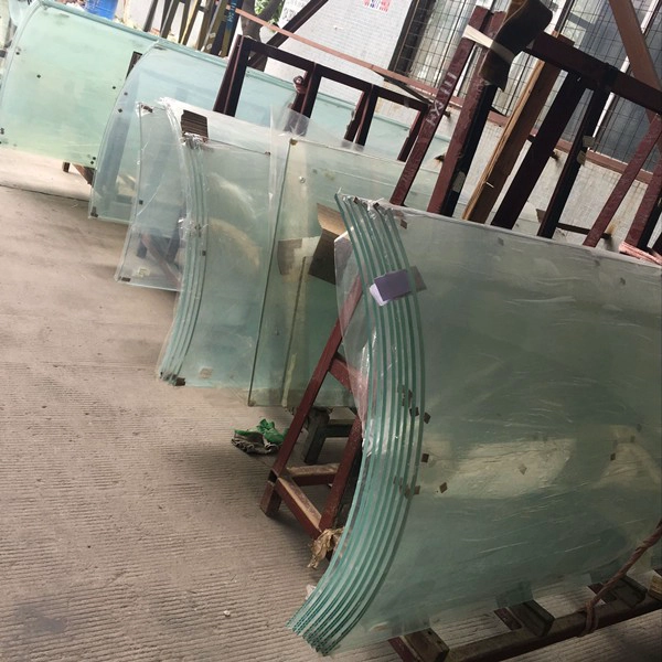 Bâtiment commercial résidentiel dupont ultra-clair PVB courbé en verre feuilleté trempé fabricant de l'ascenseur