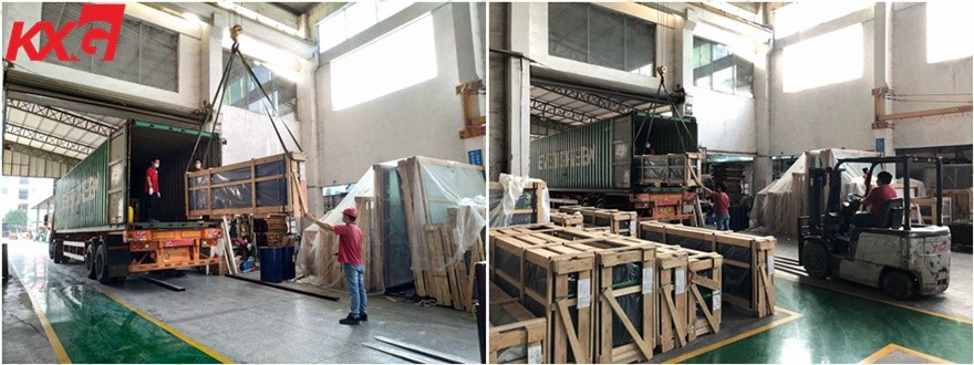 KXG loading glass to Malaysia