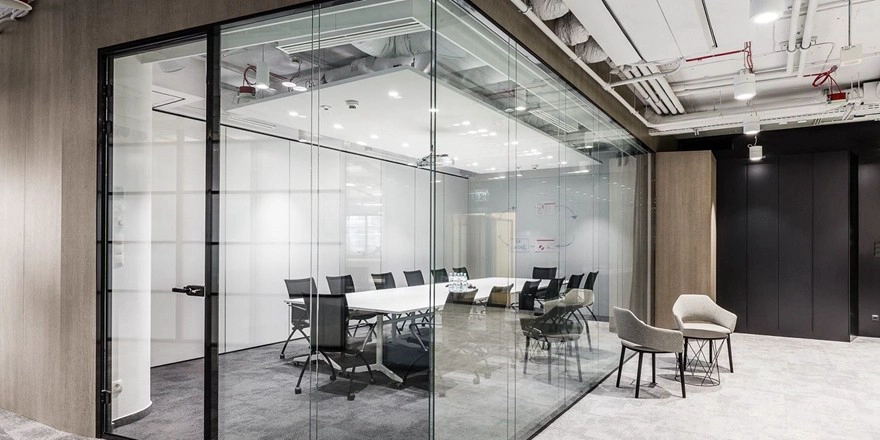 safety tempered glass office partition glass