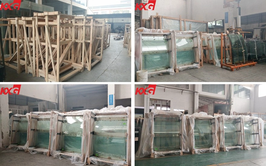 12mm curved toughened glass packing