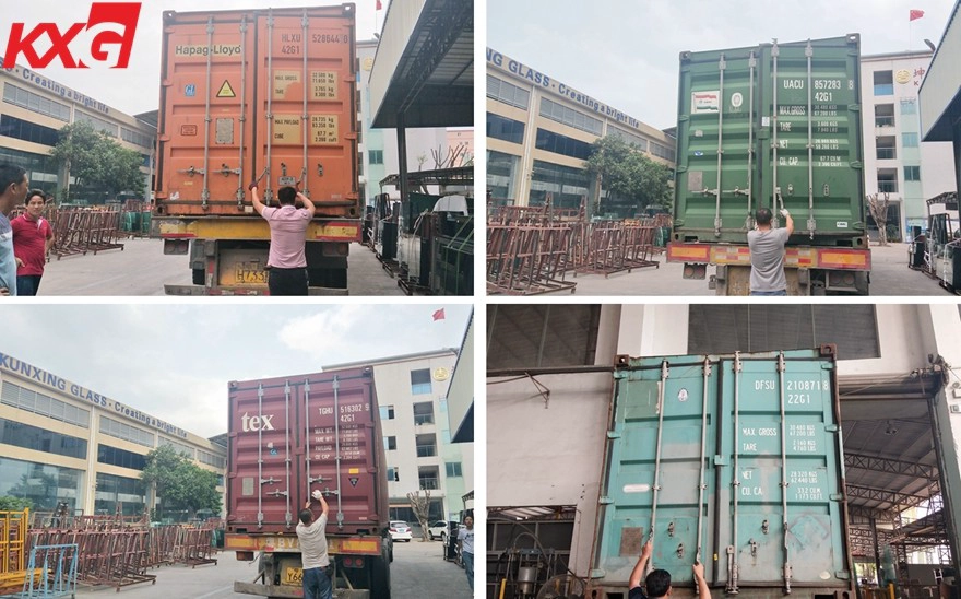 12mm flat curved toughened glass loading