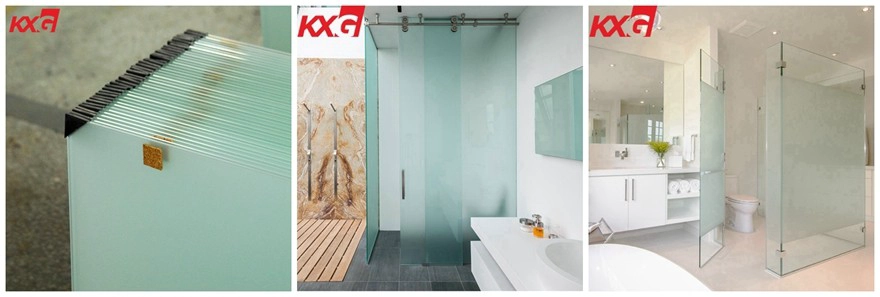 Privacy protection glass factory 10mm tempered frosted glass for bathroom