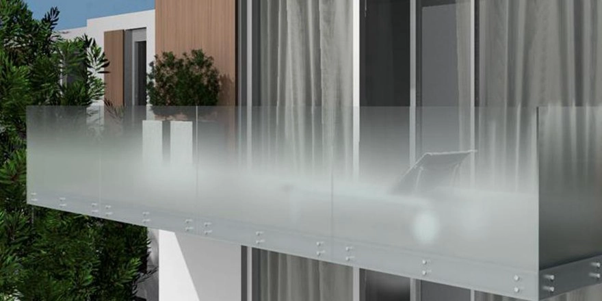 gradient effect decorated safety glass for railing balustrade in balcony