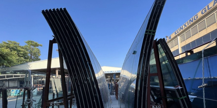 curved tempered insulated glass curtain wall