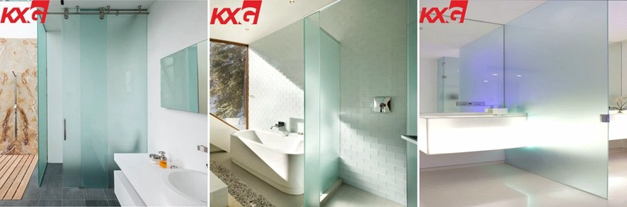 acid etched frosted shower door glass