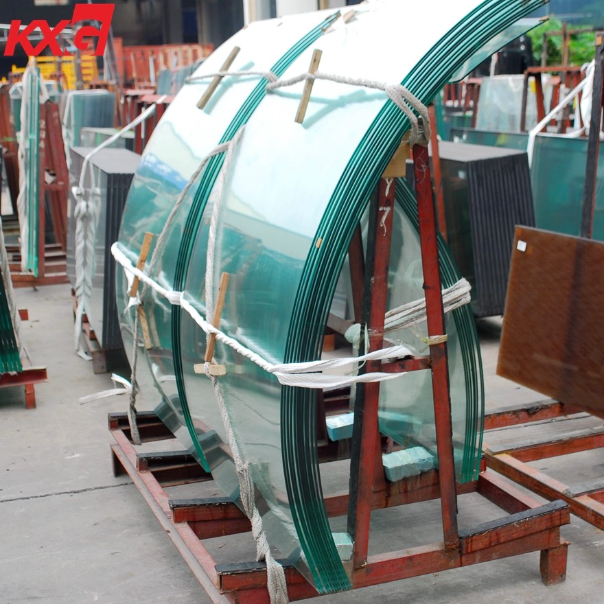 Vidrio templado curvado claro de 8 mm, vidrio templado curvado claro de seguridad de 8 mm producido por la fábrica de vidrio de construcción KXG