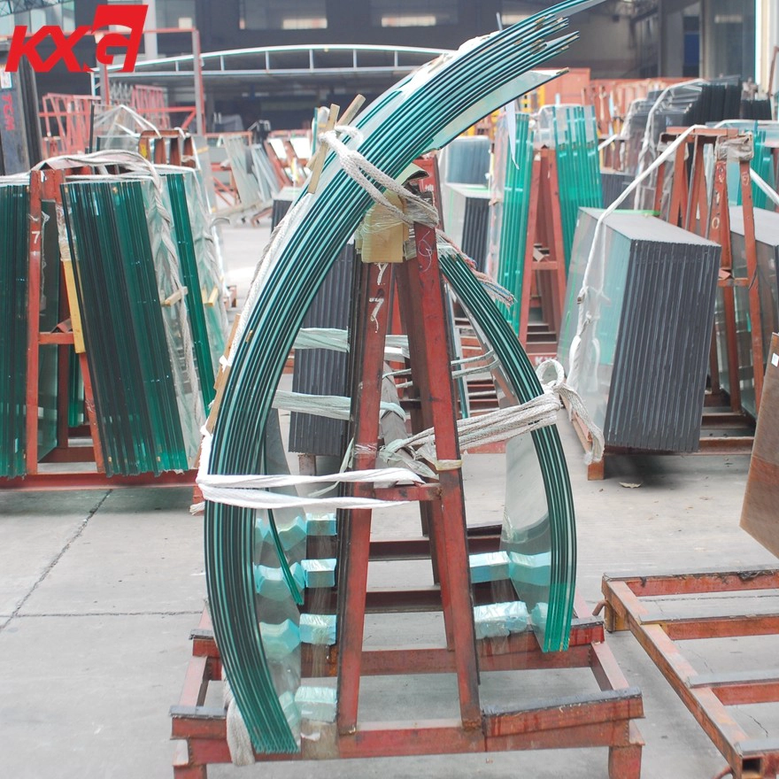 Vidrio templado curvado claro de 8 mm, vidrio templado curvado claro de seguridad de 8 mm producido por la fábrica de vidrio de construcción KXG