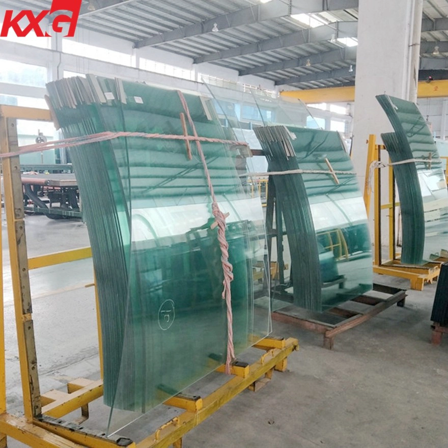 China Precio de vidrio laminado SGP súper fuerte templado curvo de 21,52 mm, fábrica de vidrio de seguridad laminado doblado 10104