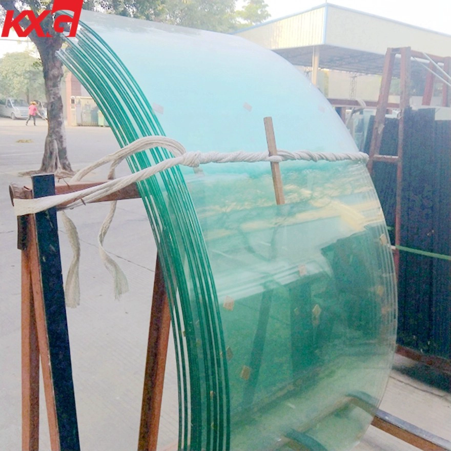 China Precio de vidrio laminado SGP súper fuerte templado curvo de 21,52 mm, fábrica de vidrio de seguridad laminado doblado 10104